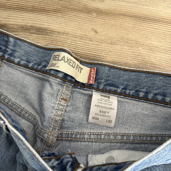 Vintage Levi’s 550 Relaxed Fit Jeans Men’s 34x32 Made in Colombia Light Wash - Picture 4 of 8